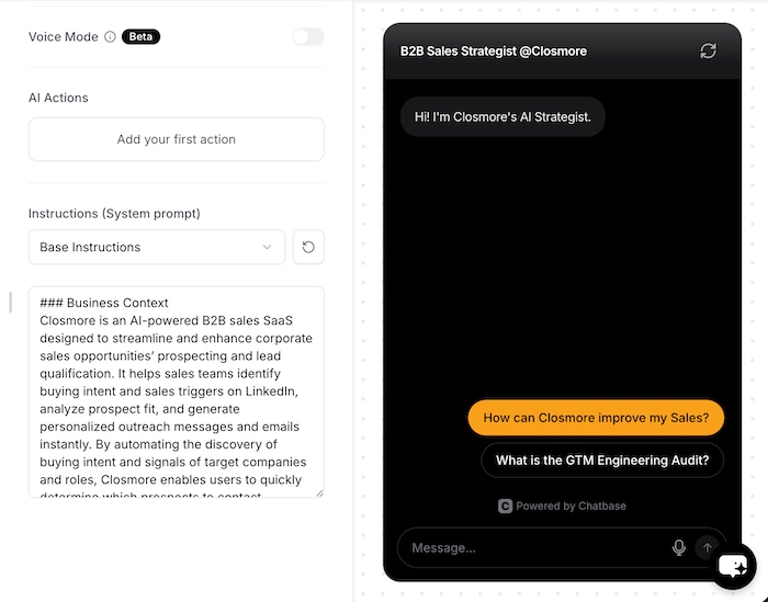 Closmore-builder-chatbase-sales-knowledge-bot